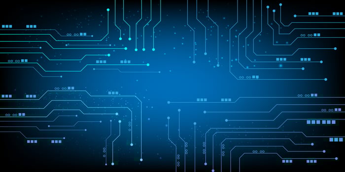 Computer chip Electronic circuit board vector for technology and finance concept and education for future