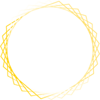 Gold glowing ellipse shape frames isolated on transparent background, shiny frame with watercolor effects png