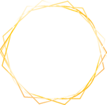 Gold glowing ellipse shape frames isolated on transparent background, shiny frame with watercolor effects png