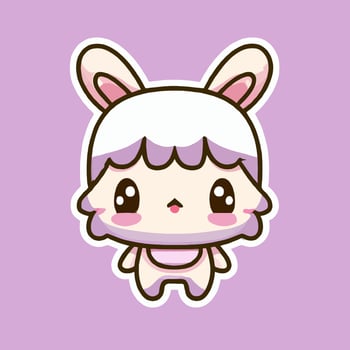 Cute Rabbit illustration Rabbit kawaii chibi vector drawing style Rabbit cartoon Bunny
