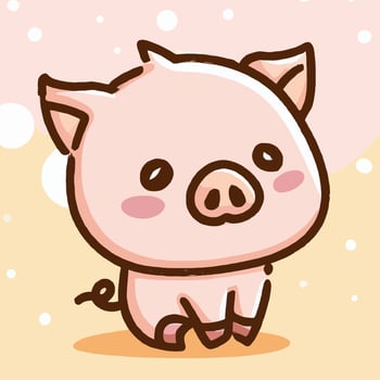 Cute Pig illustration Pig kawaii chibi vector drawing style Pig cartoon