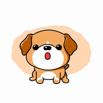 Cute Dog illustration Dog kawaii chibi vector drawing style Dog cartoon