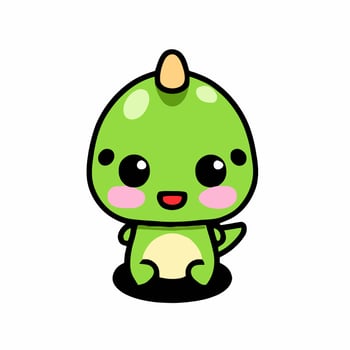 Cute chibi Dinosaur illustration Dinosaur kawaii vector drawing style Dinosaur cartoon