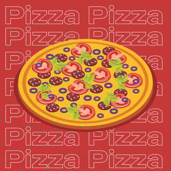 Vector illustration background fast food pizza icon symbol