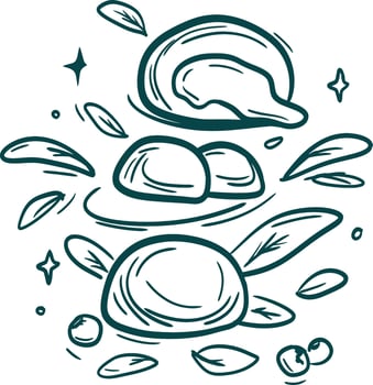 Asian food Collection clip art. Asian sweets set vector
