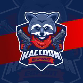 mafia raccoon with gun mascot esport logo design character vector