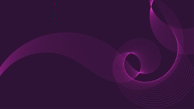 Abstract futuristic wave science, technology banner with blue grid lines on black background. Modern technology design. dynamic linear waves vector