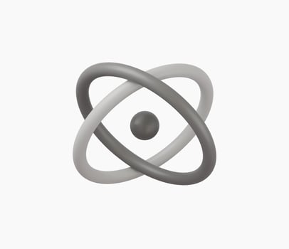 3d Realistic Atom icon vector Illustration