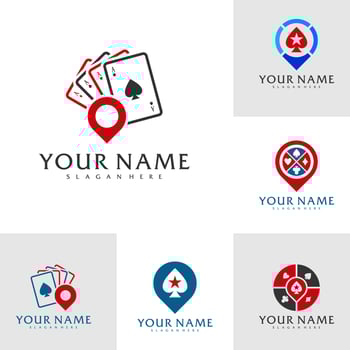 Set of Point Poker logo vector template, Creative Poker logo design concepts