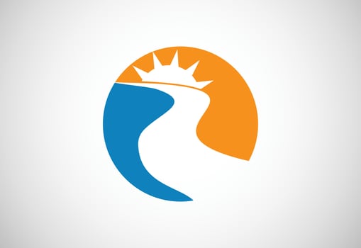 River creek logo design, Vector design concept