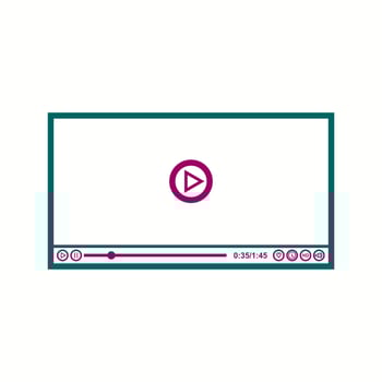 Beautiful Video player vector line icon
