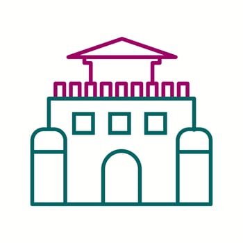 Unique Sand castle Vector Line Icon
