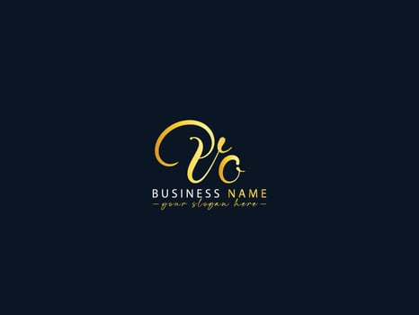 Unique Vo Logo Letter, Calligraphy Vo Letter Logo Icon For Business vector