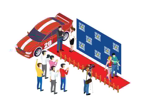 Modern Isometric Influencer Celebrity Illustration, Web Banners, Suitable for Diagrams, Infographics, Book Illustration, Game Asset, And Other Graphic Related Assets vector
