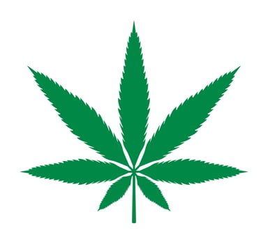 Marijuana Cannabis Leaf Flat Green Vector Illustration