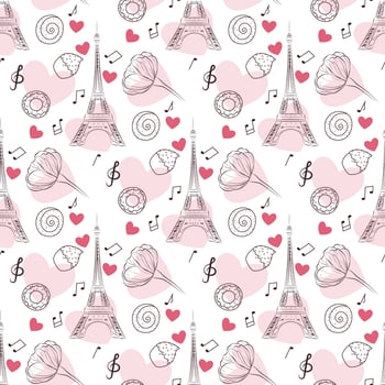 romantic seamless pattern vector