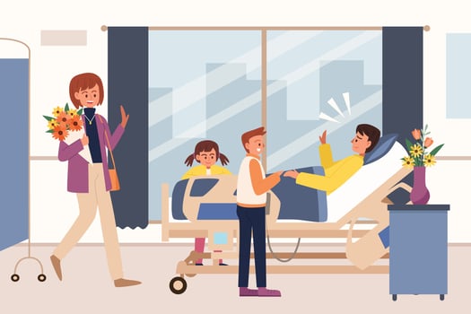 Hospital visit family vector image