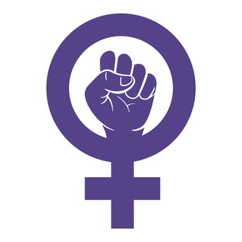 International womens day concept logo poster design. vector