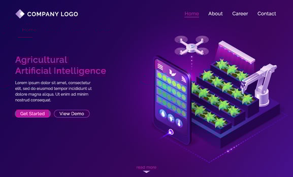 Agricultural artificial intelligence, ai farm tech vector