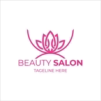 woman beauty salon logo linear style, beauty studio and cosmetic brand template vector