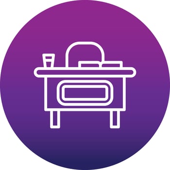 Teacher Desk Vector Icon