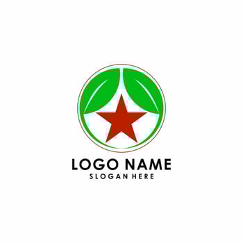 vector logo illustration of stars and leaves