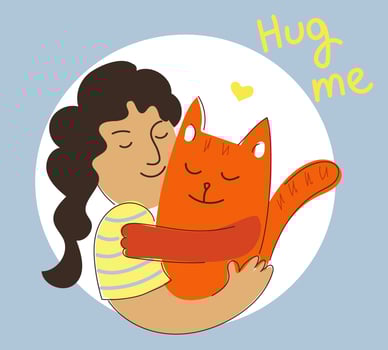 World hugging day. Hug your friend. Vector illustration, character design, postcard, poster, print