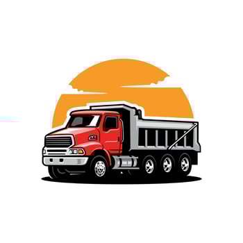 dump truck and dump trucking company logo vector