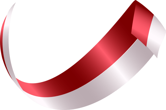 indonesian flag red and white luxury ribbon png