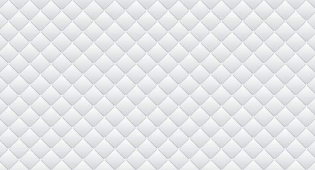Simple upholstery quilted background. White leather texture sofa backdrop. Vector illustration