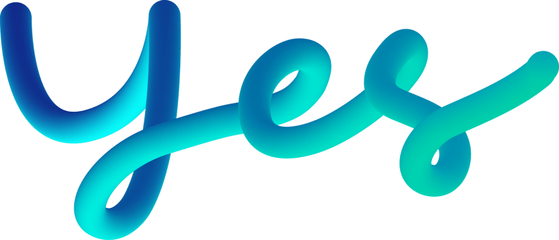 Yes text, lettering, digital planner sticker, and 3D text png