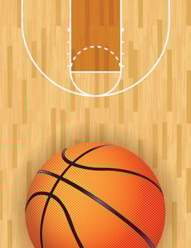 Vector Basketball and Hardwood Court