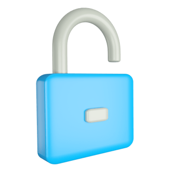 Lock icon. Web Interface 3D rendering. png