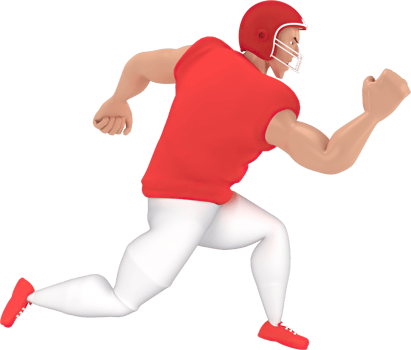 3d rendering of  american football players. png