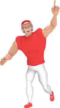 3d rendering of  american football players. png