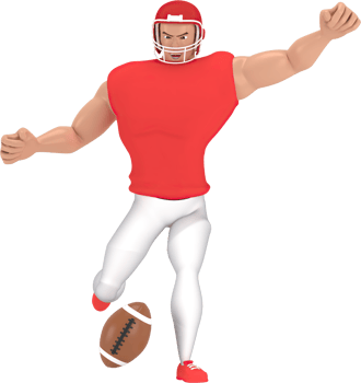 3d rendering of characters american football players . png
