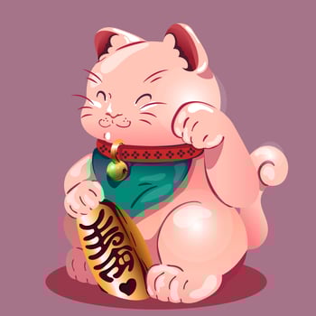 cute maneki neko vector illustration
