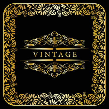 Golden Flourishes calligraphic vintage ornamental background vector