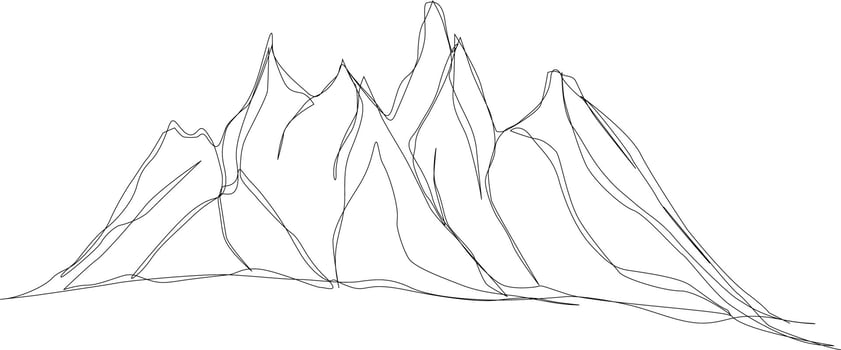 The illustrations and clipart. mountain line drawing vector