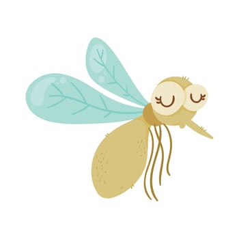 cute mosquito insect flying vector