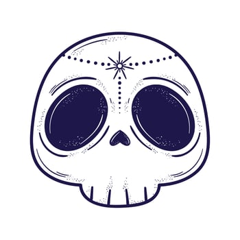 esoteric skull head vector