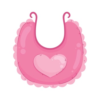 girl baby pink bib vector