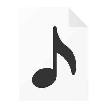 Modern flat design of music audio file icon for web vector