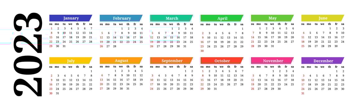 Calendar for 2023 isolated on a white background vector