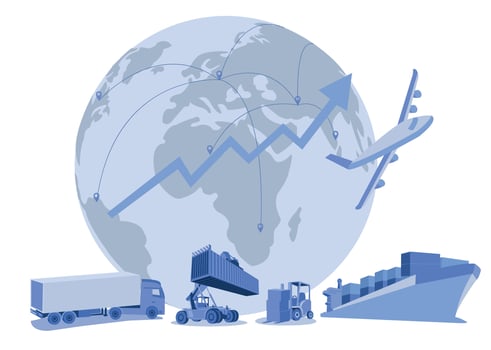 Logistics and shipping of container truck at ship port for business Container Cargo ship and cargo plane with crane bridge working at shipyard at sunrise, logistics import export and shipping vector