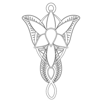 Evenstar necklace. jewelry. vector illustration