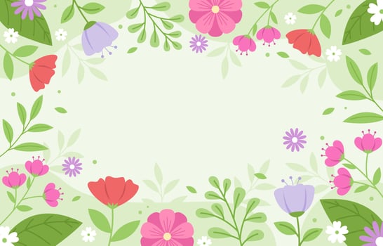 Colorful Spring Floral Border Background vector