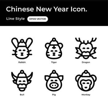 Chinese New Year Icons vector