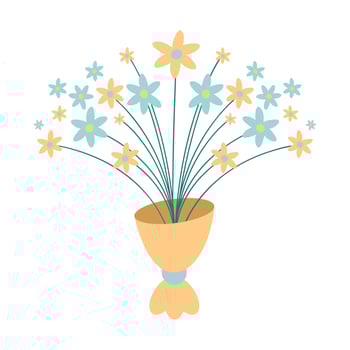 yellow flowers bouquet vector