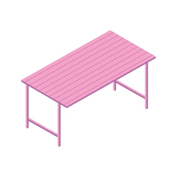 wooden desktop school isometric vector